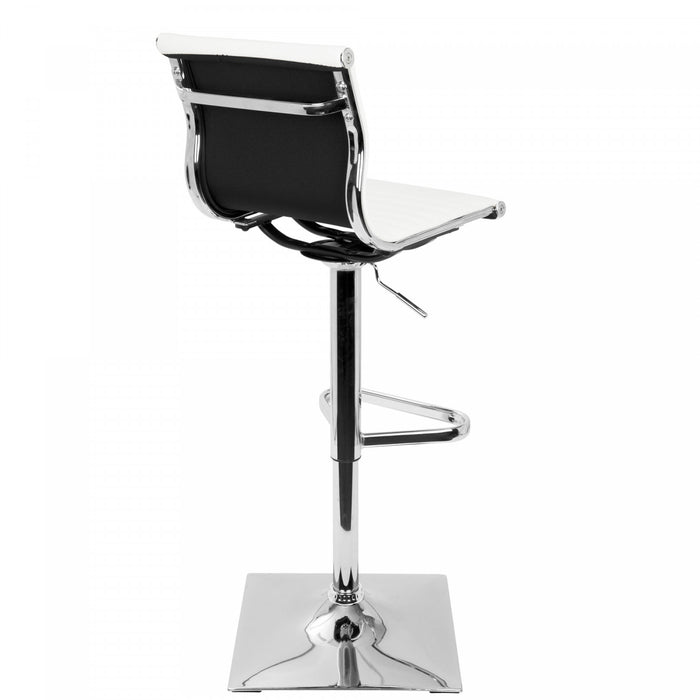 Tabouret bar pivotant réglable contemporain Masters en similicuir - blanc
