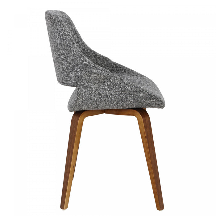 Chaise d’appoint de salle à manger moderne du milieu du 20e siècle Fabrico en tissu gris - ensemble de 2