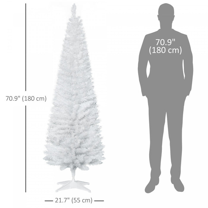 Homcom Arbre De Noel Artificiel En Forme De Crayon De 6 Pieds Avec 390 Branches