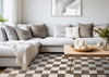 Leopold Checkered Brown White Geometric Area Rug - 7'10" x 10'6"|Carpette géométrique Leopold brune et blanche à motif de carreaux - 7 pi 10 po x 10 pi 6 po