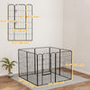 PawHut Dog Playpen, 31.5"W Heavy-Duty Metal Puppy Play Pen, Pet Exercise Fences for Outside and Indoor, DIY Design with Door for Large Dogs, 8 Panels, 47"H