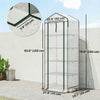 Outsunny Mini Greenhouse with Screen Roof, Portable Small Greenhouse, White