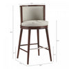 Evalyn Modern Wood Upholstered Barstool in Stone - Set of 2 | Tabouret de bar moderne en bois et tissu Evalyn, coloris pierre - Lot de 2