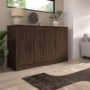 Bestar Pur 75 W Queen Cabinet Bed with Mattress - Black Walnut|Armoire-grand lit Pur de Bestar de 75 po (L) avec matelas – noyer noir
