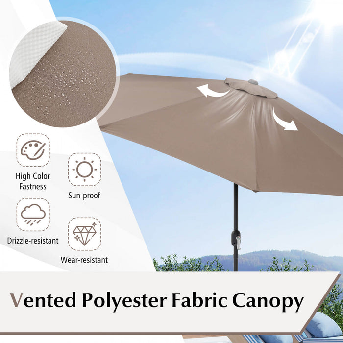 Costway Parasol de Patio 10ft exterieur avec pied de parasol rond robuste de 59 LBS