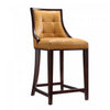 Fifth Avenue Traditional Wood Upholstered Counter Stool in Camel - Set of 2 | Tabouret de comptoir traditionnel en bois avec assise rembourree Fifth Avenue, coloris camel - Lot de 2