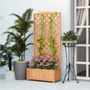 Outsunny Raised Garden Bed Planter with Trellis for Vine Climbing Brown