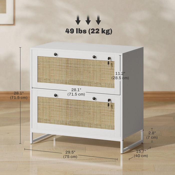 Vinsetto Classeur verrouillable avec barre de suspension, naturel
