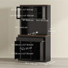 HOMCOM 71" Pantry Cabinet with Microwave Space, Tall Kitchen Hutch, Black