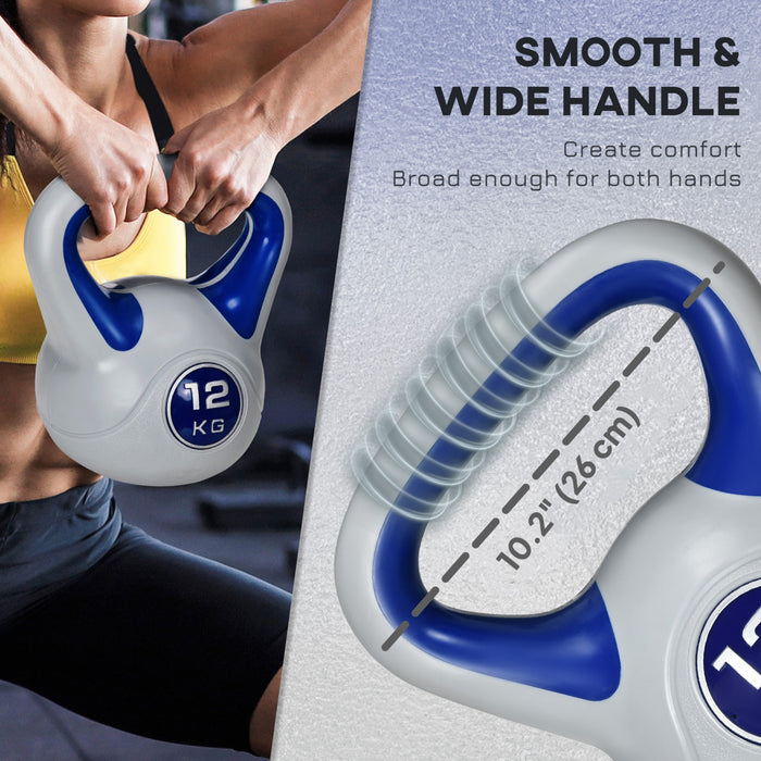 Soozier Kettlebell souple 12 kg rempli de sable, bleu fonce