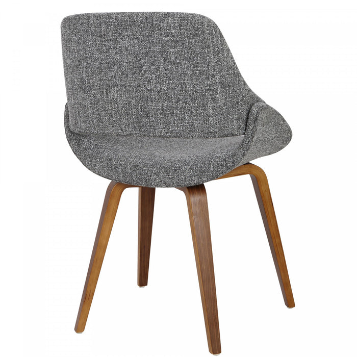 Chaise d’appoint de salle à manger moderne du milieu du 20e siècle Fabrico en tissu gris - ensemble de 2