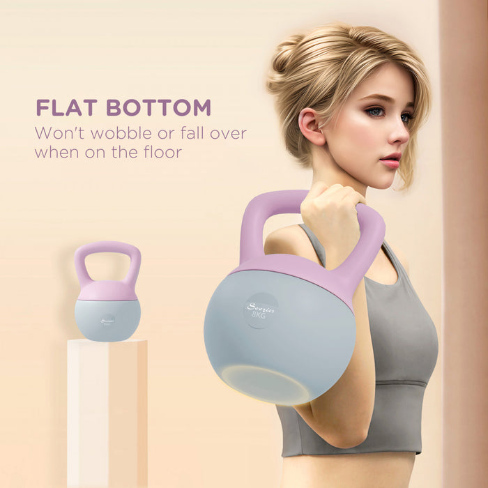 Soozier Kettlebell 18 lb (env. 8 kg), pour renforcement musculaire, violet