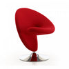 Curl Modern Wool Blend Swivel Lounge Chair in Red - Set of 2 | Fauteuil pivotant moderne en laine melangee Curl, rouge - Lot de 2