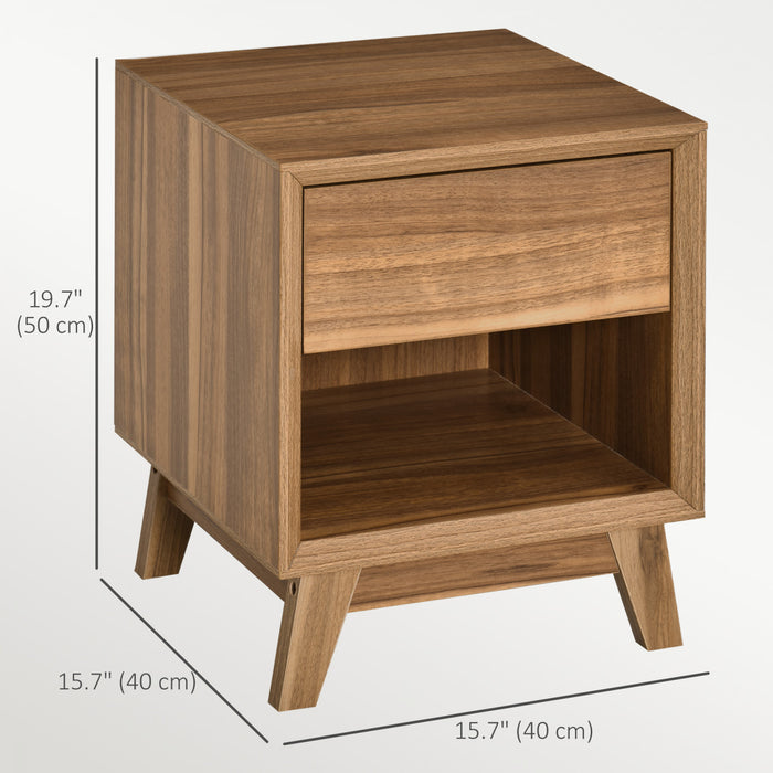 HOMCOM Table de chevet moderne avec tiroir et etagere