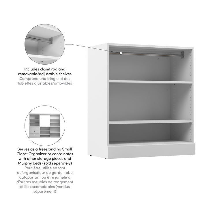 Petit organisateur de garde-robe Versatile de Bestar de 36 po (L) - blanc