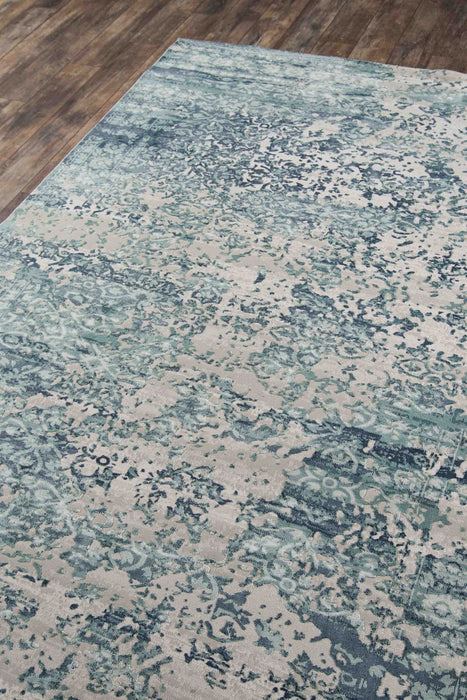 Tapis Traditionnel Delphine 5'1\" x 7'7\" en Bleu