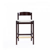Klismos Mid-Century Modern Wood Upholstered Counter Stool in Ivory - Set of 3 | Tabouret de comptoir en bois rembourre style Klismos mi-siecle moderne en ivoire - Lot de 3
