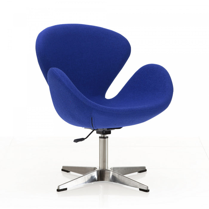 Fauteuil lounge pivotant moderne Raspberry en tissu bleu - Lot de 2