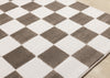 Leopold Checkered Brown White Geometric Area Rug - 5'3" x 7'7"|Carpette géométrique Leopold brune et blanche à motif de carreaux - 5 pi 3 po x 7 pi 7 po