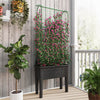 Costway Raised Garden Bed Planter Box With Climbing Trellis Water Level Indicator