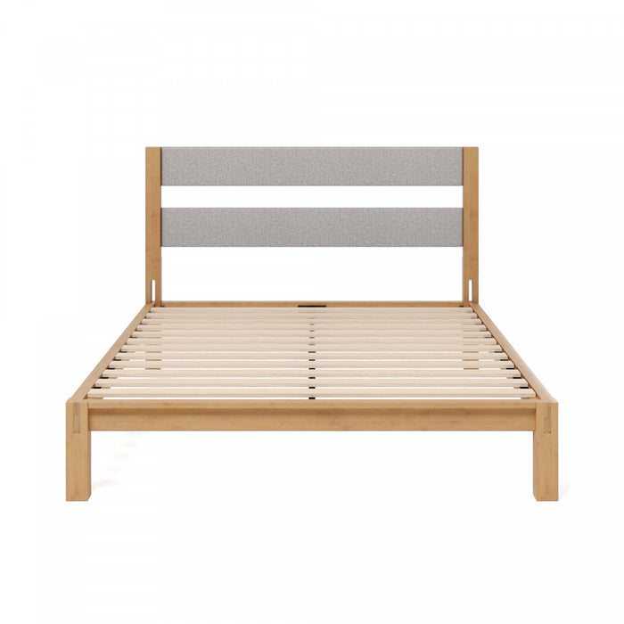 Kumiki lit plateforme à emboîtement en bambou avec tête de lit - Grand