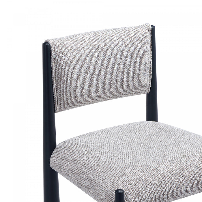 Tabouret de comptoir en metal et boucle Lennor style milieu du siecle, coloris champagne
