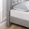 Kellen Upholstered Platform Bed with Headboard in Light Grey - Full Size | Kellen lit plateforme rembourré avec tête de lit gris pâle - Double