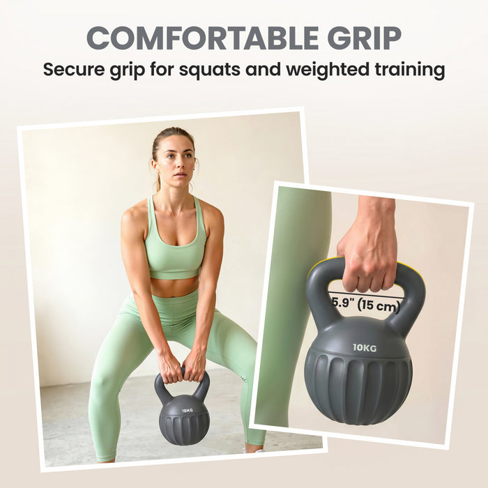 Kettlebell Soozier, 10 kg (22 lbs) avec Poignee Antiderapante