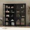 Rivington Modern 38" Bookcase Cabinet in Black - Set of 2 | Armoire bibliotheque moderne Rivington 38" en noir - Lot de 2