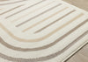 Florence Cream Beige Brown Curved Lines Design Rug, 4'7" x 6'7" Indoor Area Rug | Tapis Florence a motifs de lignes courbes creme, beige et brun, 4'7" x 6'7"