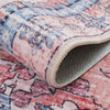 Aqua Pink Flames Washable Non-slip Low Pile Area Rug 5'x7' | Aqua Flammes Rose Tapis Lavable Et Antiderapant A Poils Ras 5'x7'