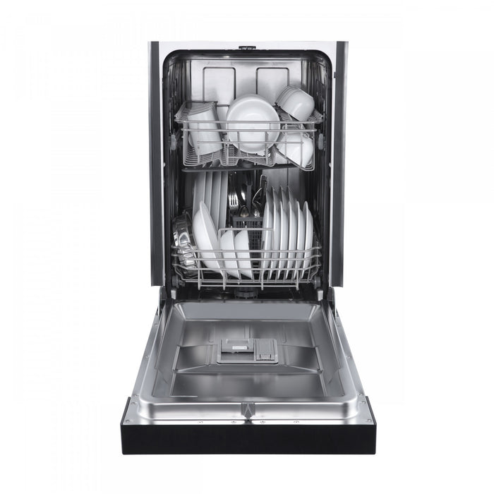 Lave-vaisselle Polo de 18 po en noir, commandes en facade, 8 couverts, 52 dBa – FDWBI8041-18BLK