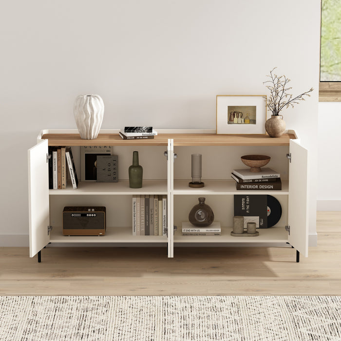 Buffet moderne Abbey 67\" en erable et blanc casse