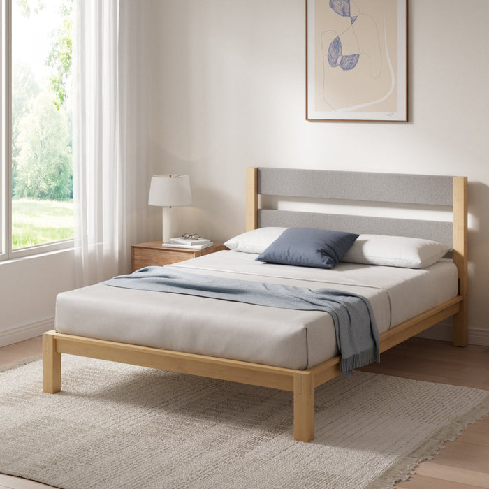 Kumiki lit plateforme à emboîtement en bambou avec tête de lit - Simple
