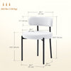 HOMCOM Dining Chairs Set of 4 Kitchen Chairs with Steel Legs, Cream White