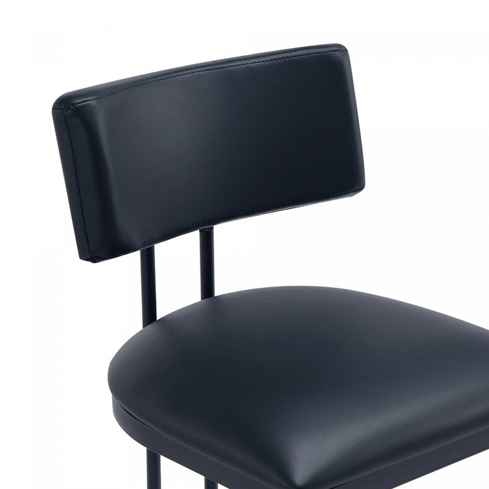 Tabouret de bar moderne contemporain Juno en metal noir