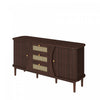 James 55.3" Modern Minimalist Wood Cabinet with Sliding Doors and Adjustable Shelves,Dark Brown Accent Cabinet | James 55.3" Cabinet Moderne Minimaliste en Bois avec Portes Coulissantes et Etageres Ajustables, Marron Fonce