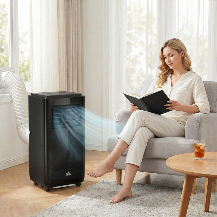 HOMCOM Climatiseur Portable 10 000 BTU pour Pieces de 41 m², Minuterie, Noir