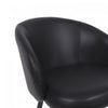 Looma Contemporary Modern Vegan Leather Metal Side Chair in Black - Set of 2 | Chaise laterale moderne contemporaine Looma en cuir vegetalien et metal noir - Lot de 2