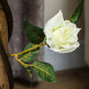 Outsunny Artificial Rose Tree Set of 2 with Realistic Flowers, White