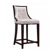 Fifth Avenue Traditional Wood Upholstered Counter Stool in Pearl White - Set of 3 | Tabouret de comptoir traditionnel en bois Fifth Avenue avec assise rembourree, blanc perle - Lot de 3