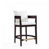 Ritz Mid-Century Modern Wood Upholstered Counter Stool in Ivory - Set of 2 | Tabouret de comptoir en bois rembourre style mid-century Ritz, ivoire – Lot de 2