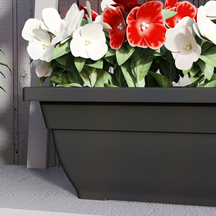 Outsunny Lot de 7 jardinieres de fenetre de 23 pouces, noir