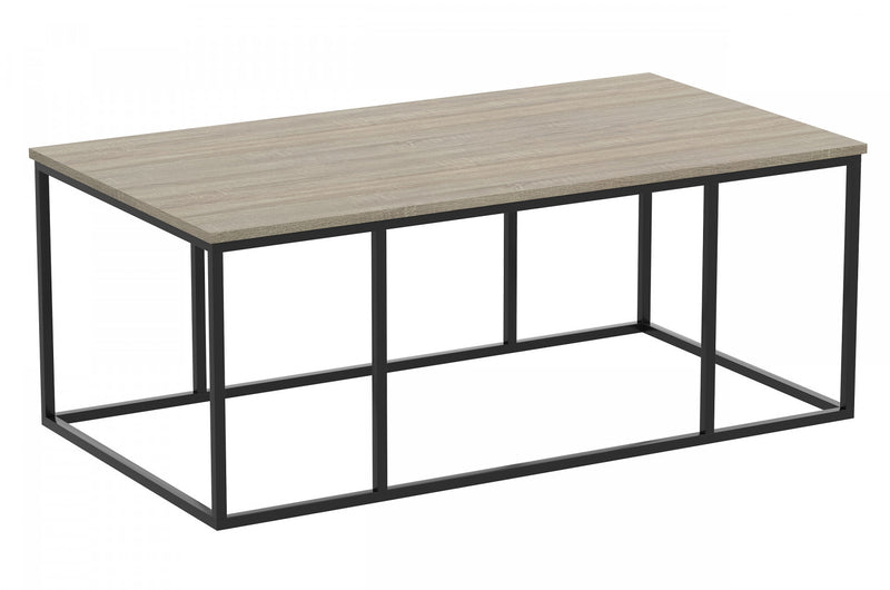 Table à café de 43 po - taupe foncé avec métal noir