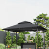 Outsunny 8' X 5' Grill Gazebo, 2-tier Outdoor Bbq Gazebo, Dark Grey