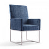 Element Modern Velvet Metal Dining Chair in Blue - Set of 2 | Chaise de salle a manger moderne en velours et metal Element bleu - Lot de 2