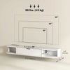 HOMCOM 47" Floating TV Stand, Wall Mounted Media Console, White