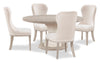Corsa 5pc Dining Set with Table and 4 Chairs - Antique White Oak and Light Grey  | Ensemble de salle à manger Corsa 5 pièces avec table et 4 chaises - chêne blanc antique et gris clair  | CORSLRP5