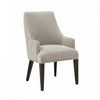 Beever Modern Chenille Wood Armchair in Taupe - Set of 2 Dining Chair | Fauteuil moderne Beever en bois et chenille taupe - Lot de 2