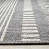 Jackson Grey White Patterned Rows Rug, 6'7" x 9'6" Outdoor Area Rug | Tapis Jackson gris blanc a motifs en rangees, 6'7" x 9'6"